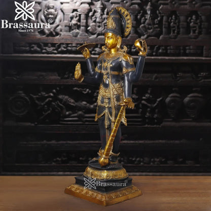 Brass Vishnu Statue Weight 31.77 Kg And Height 41 Inch