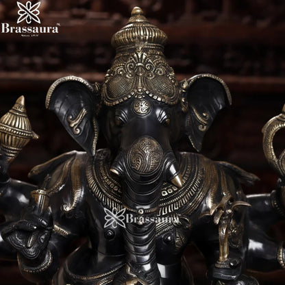 Brass Standing Ganesha Weight 49 Kg & Height 36 Inch