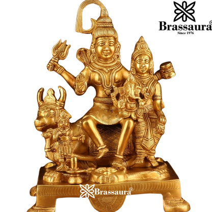 Brass Royal Golden Shiv Family  Weight 3 Kg & Height 8 Inch