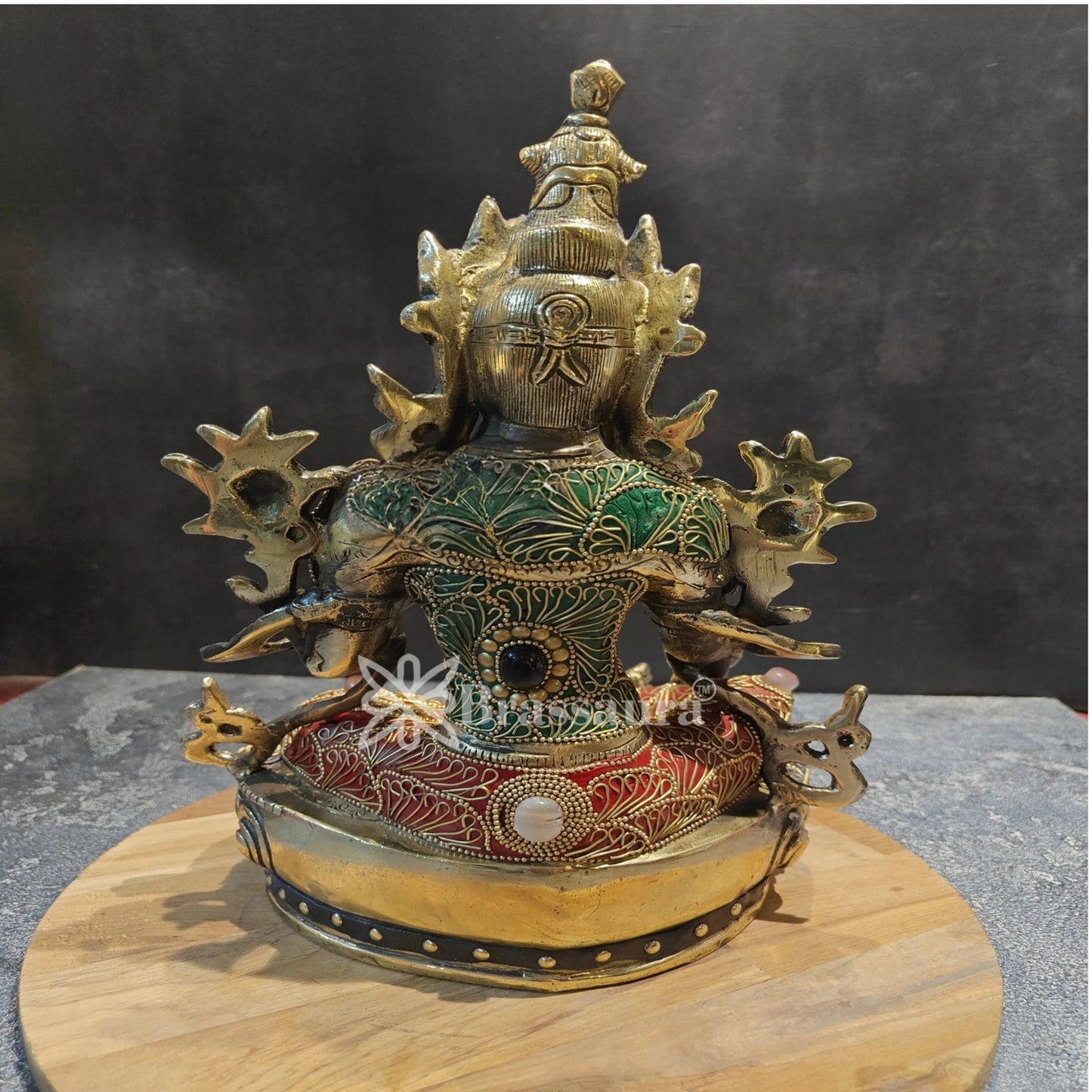 Brass Gem Stone Work Tara Weight 4.8 Kg & Height 13 Inch
