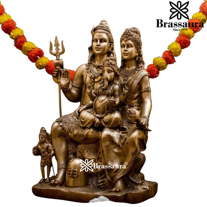 Brass Antique Shiv Family Weight 50 Kg & Height 24 Inch