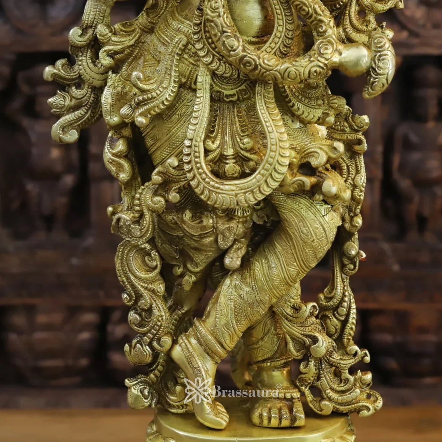 Brass Royal Gold Krishna Murti Weight 15.5 Kg And Height 30 Inch
