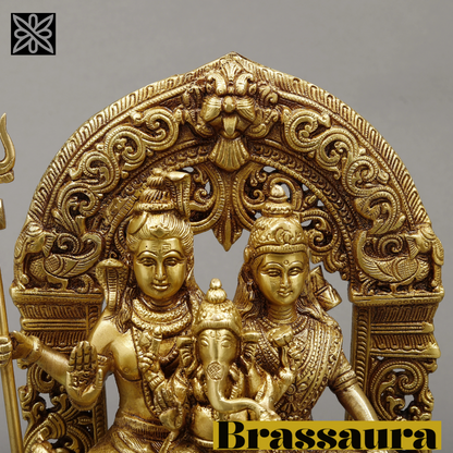 Brass Fine Shiv parivar Idol for Home and Decor | Weight 7 Kg Height 12 inch
