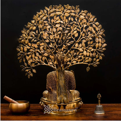 Brass Tree Blessing Artistic Buddha Weight 20 kg & Height 25 Inch