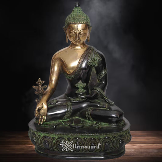 Brass Buddha Weight 6 Kg & Height 13 Inch