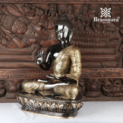 Brass Blessing Buddha Weight 21.9 kg & Height 22 Inch