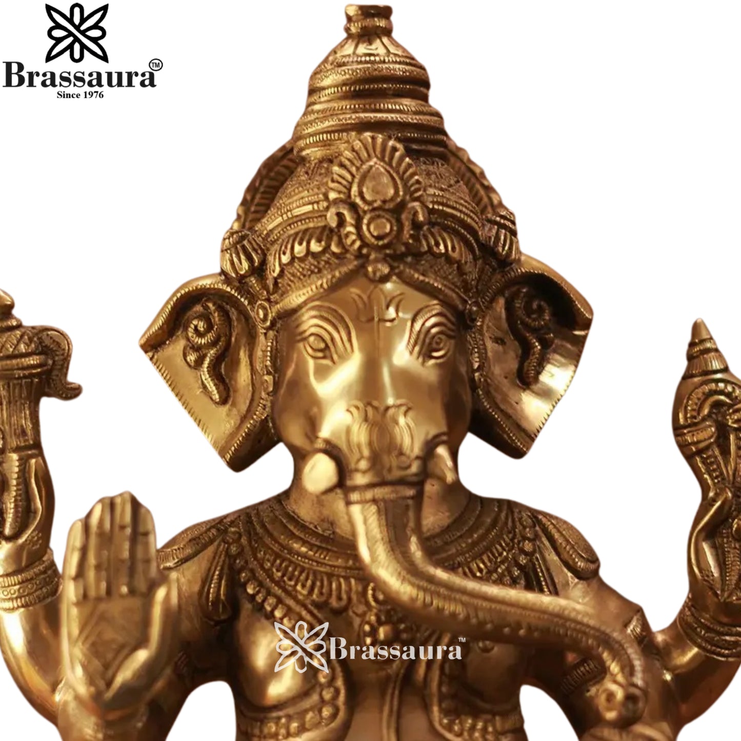 Brass Ganesha Statue Weight 5.35 Kg And Height 12.5 Inch
