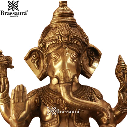 Brass Ganesha Statue Weight 5.35 Kg And Height 12.5 Inch