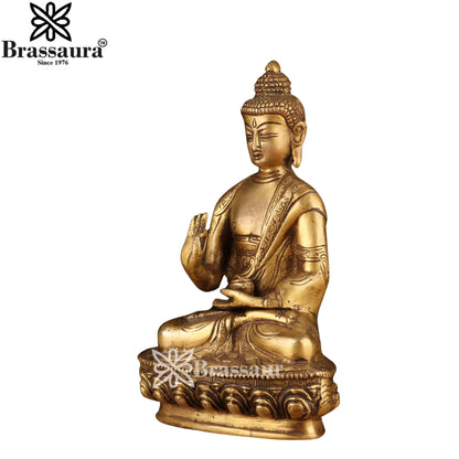 Brass Blessing Buddha Weight 1.8 kg & Height 8 Inch