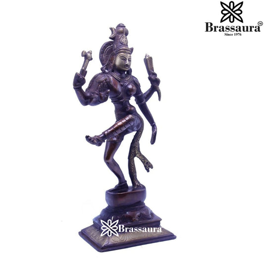Brassaura™ Brass Ardhanarishwar Statue – Height 13 Inches & Weight 3.1 Kgs | Sacred Temple Room Idol