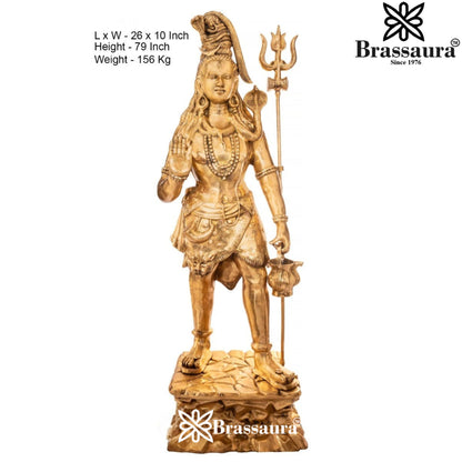 Brass Antique Standing Shiva Weight 23 Kg & Height 35 Inch