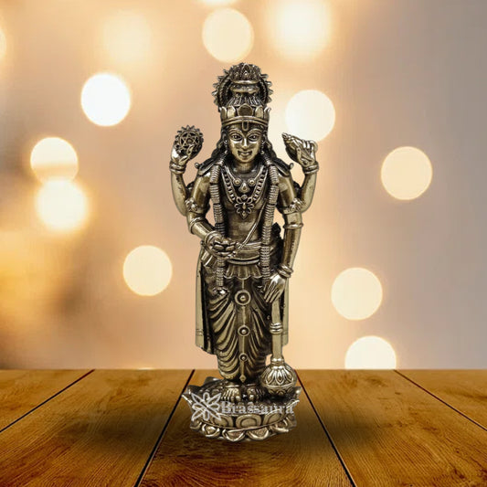 Brass Super fine Vishnu Statue Weight .336 Kg And Height 7 Inch