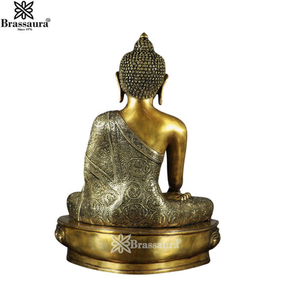 Brass Bhumisprasa Buddha Weight 23 kg & Height 22 Inch