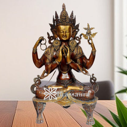 Brass Artistic Tara Weight 38 Kg & Height 38 Inch
