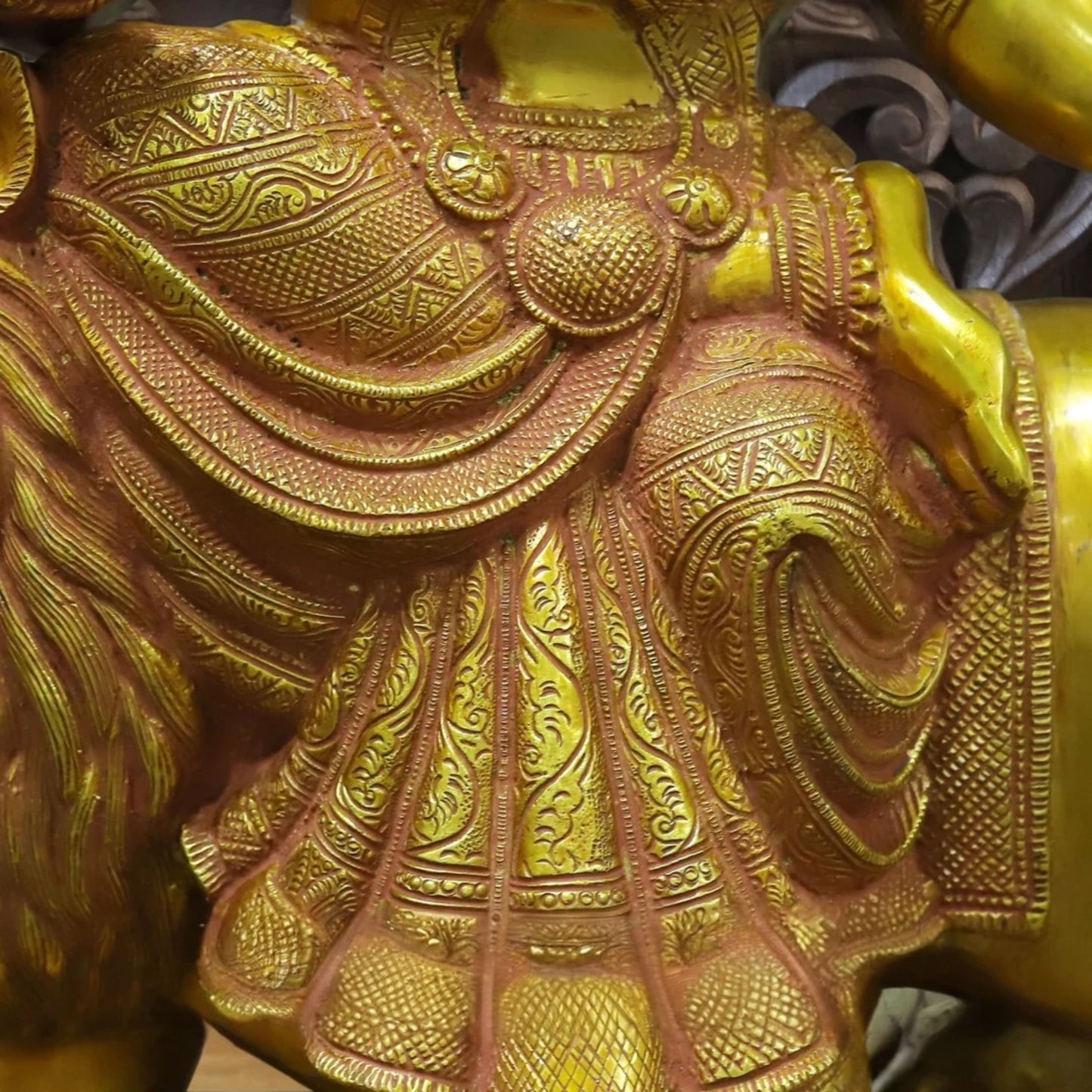 Brass Durga For Home And Décor And Gift Items Weight 32.6 kg Height 25 Inch
