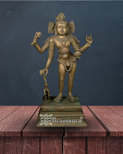 Bronze Antique Lord Bhikshatana Shiva Statue Weight 37 Kg And Height 30 Inch