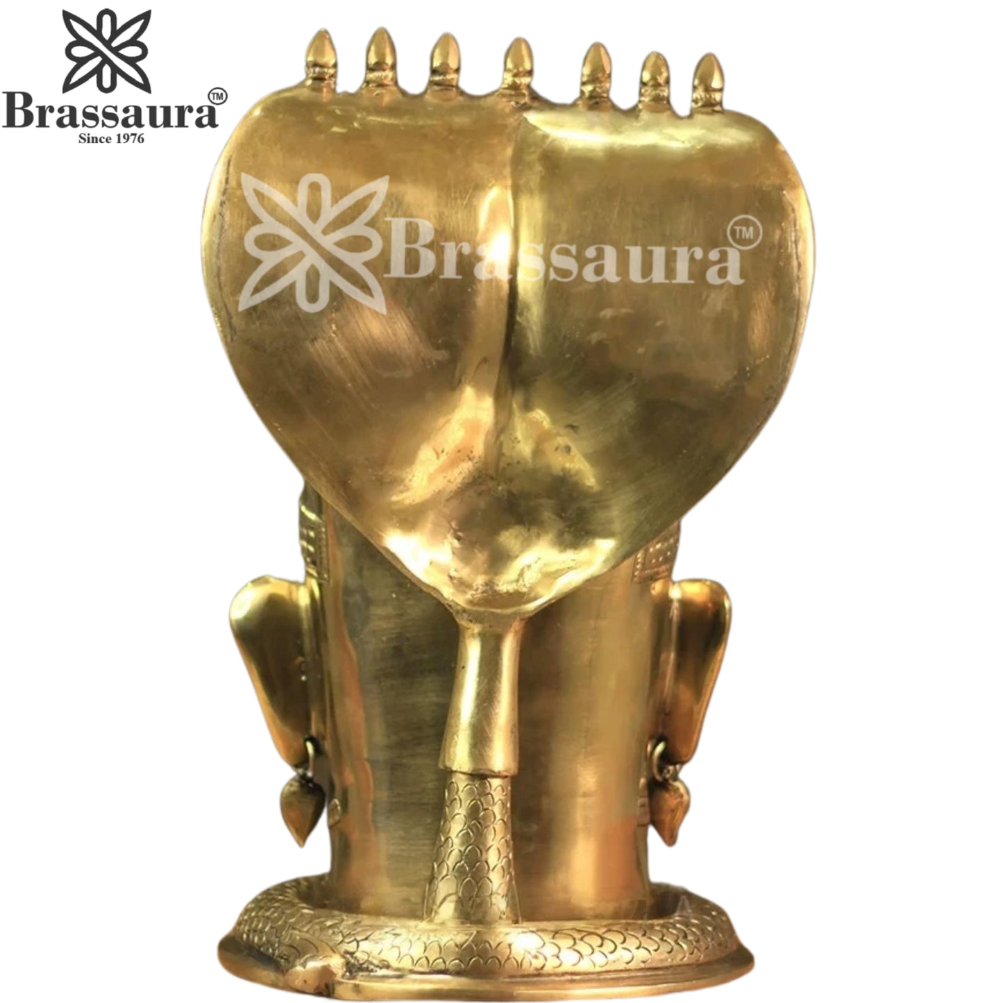 Brass Shiva Mukhlingam With Naagraaj Statue Weight 8.7 Kg And Height 13 Inch