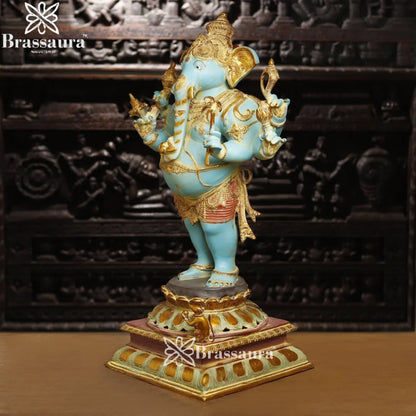 Brass Standing Ganesha Weight 45.7 Kg & Height 36 Inch