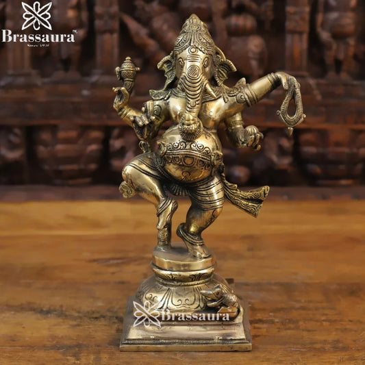 Brass Dancing Ganesha Weight 6 Kg & Height 14 Inch