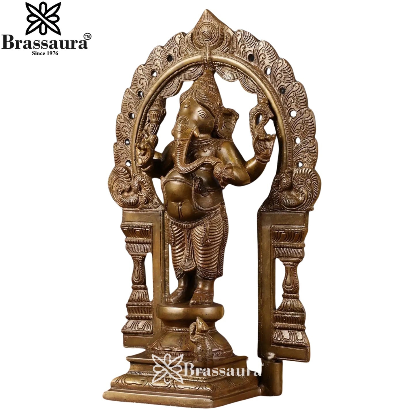 Brass Vintage Ganesha Statue Weight 5.6 Kg & Height 14 Inch