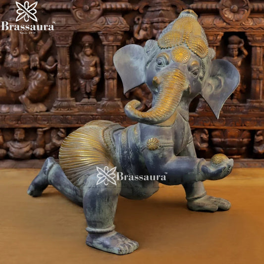 Brass Bal Ganesha Weight 22.6 Kg & Height 22.5 Inch