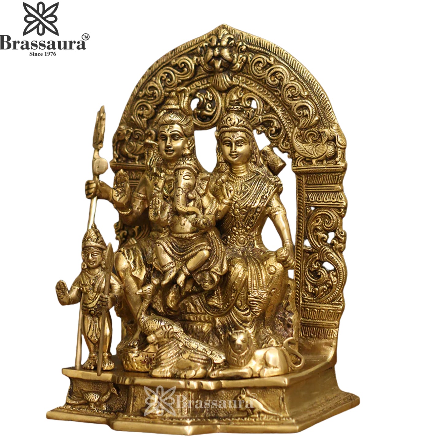 Brass Lord Shiv Parivaar Statue Weight 7 Kg And Height 12 Inch