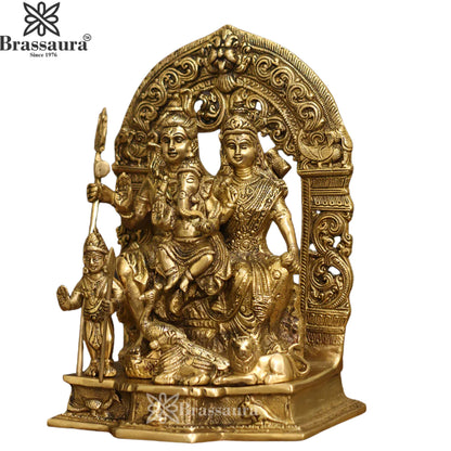 Brass Lord Shiv Parivaar Statue Weight 7 Kg And Height 12 Inch
