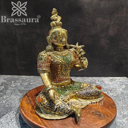 Brass Antique Tara Weight 3 Kg & Height 10.5 Inch