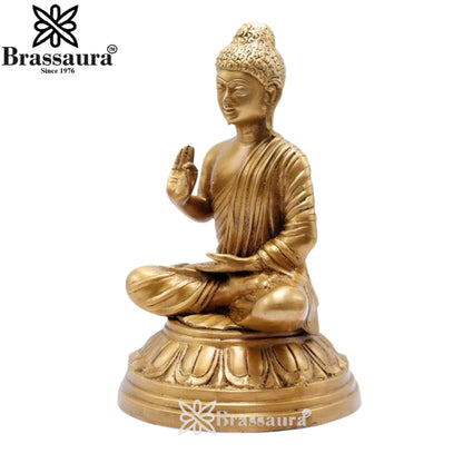 Brass Blessing Royal Golden Buddha Weight 3.6 kg & Height 11 Inch
