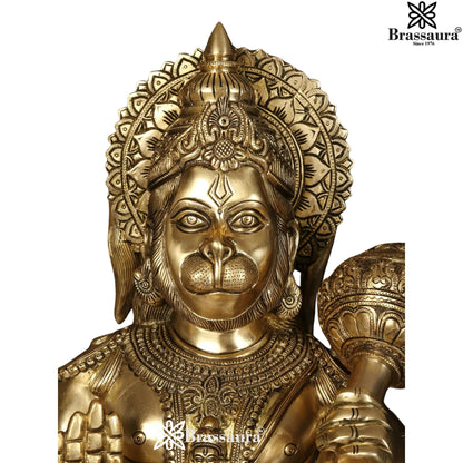 Brass Hanuman Statue Weight 28 Kg And Height 21 Inch