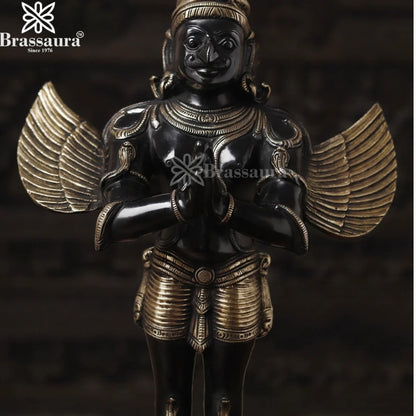 Brass Standing Garud Statue Weight 9.58 Kg And Height 22 Inch
