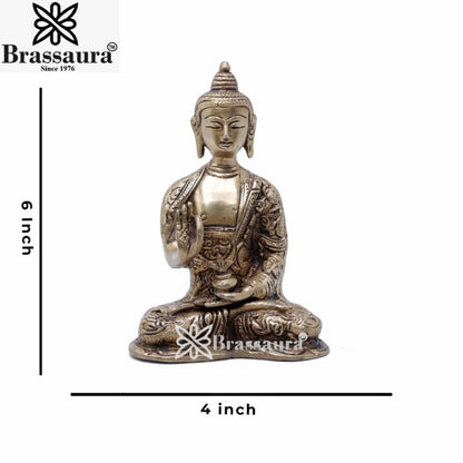 Brass Blessing Buddha Weight 1.1 kg & Height 6 Inch