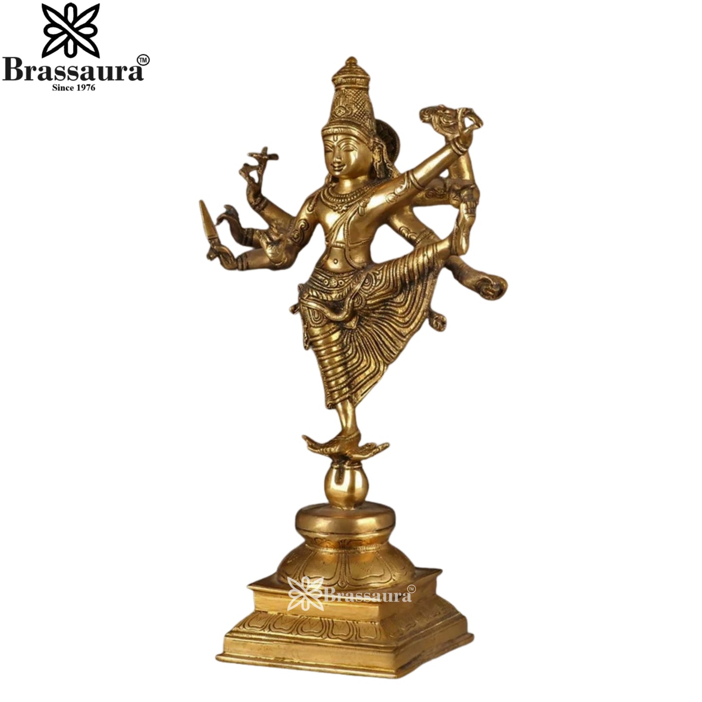 Brass Chola Dancing Vishnu Statue Weight 5.3 Kg And Height 16 Inch