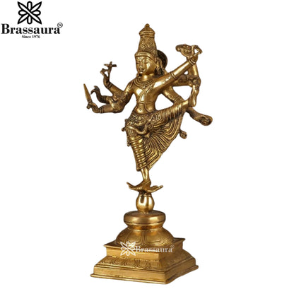Brass Chola Dancing Vishnu Statue Weight 5.3 Kg And Height 16 Inch