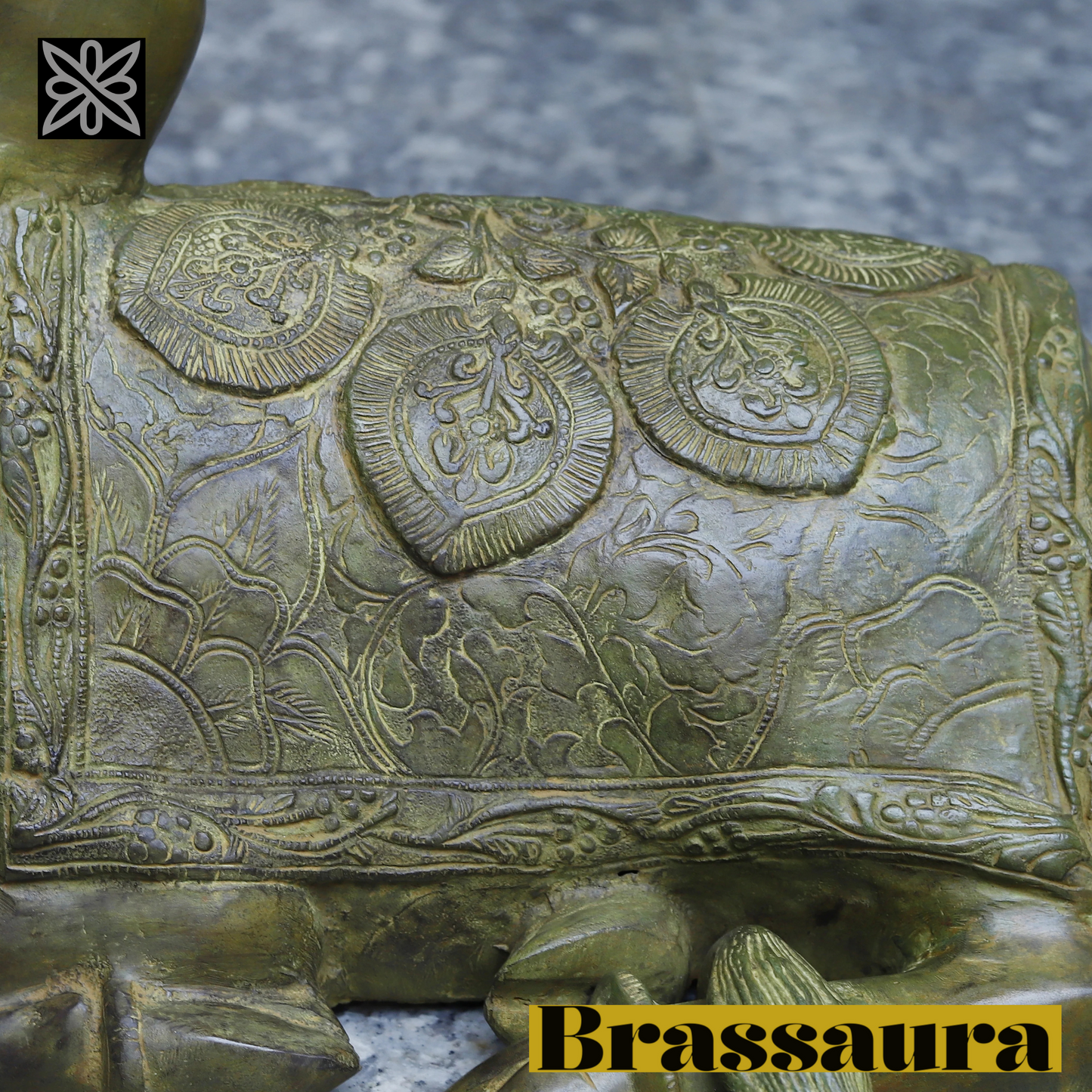 Brassaura™ Brass Nandi Statue | 18 Inches Height | 17.9 Kgs Weight | Elegant Finish