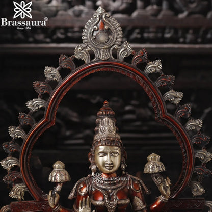 Brass Lakshmi Murti Weight 31.37 Kg And Height 32.5 Inch