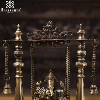 Brass Ganesha Jhula Weight 6.6 Kg & Height 16 Inch