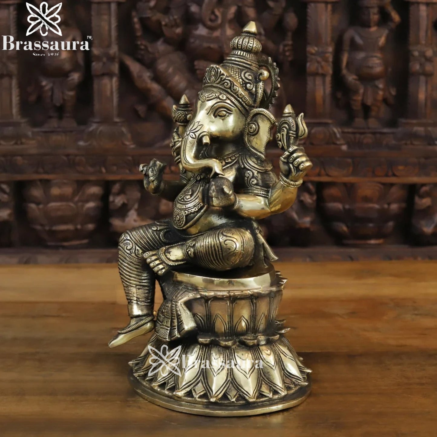 Brass Ganesha Weight 9 Kg & Height 15 Inch