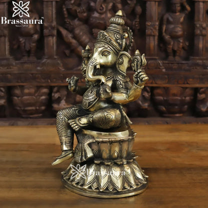 Brass Ganesha Weight 9 Kg & Height 15 Inch