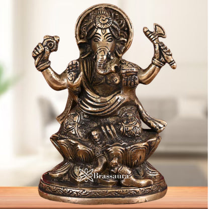 Brass Ganesha Statue Weight 1 Kg & Height 5 Inch