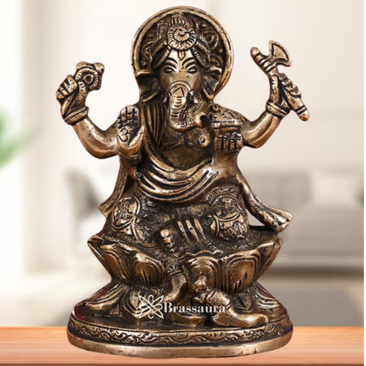 Brass Ganesha Statue Weight 1 Kg & Height 5 Inch