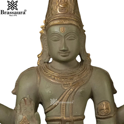 Brass Vishnu Statue Weight 7.3 Kg And Height 18 Inch