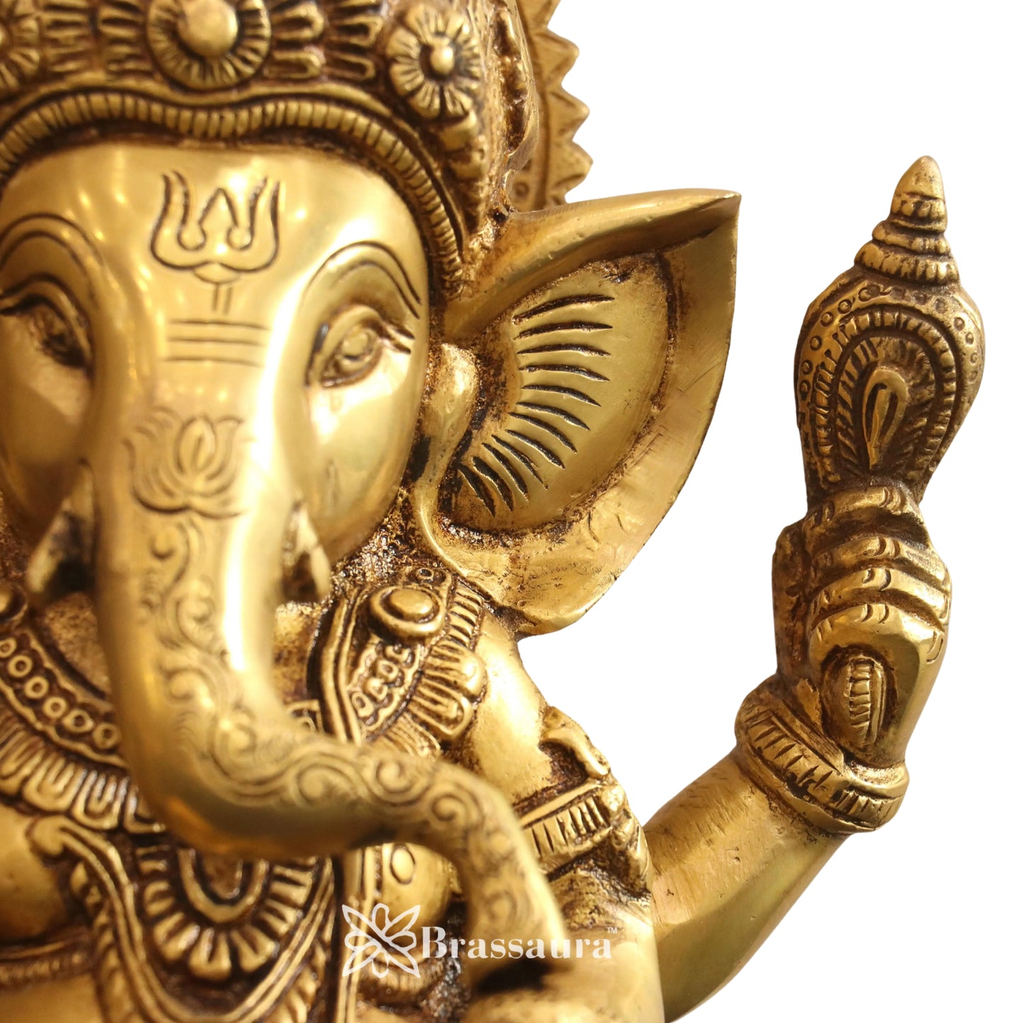 Brass Ganesha Statue Weight 2.3 Kg & Height 6 Inch