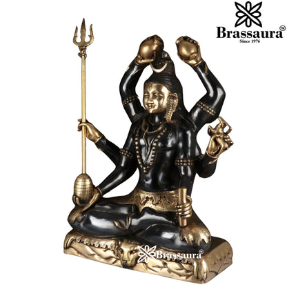 Brassaura™ Traditional Brass Lord Shiva Murti – Height 30 & Weight 48 Kgs | Sacred Home Accent