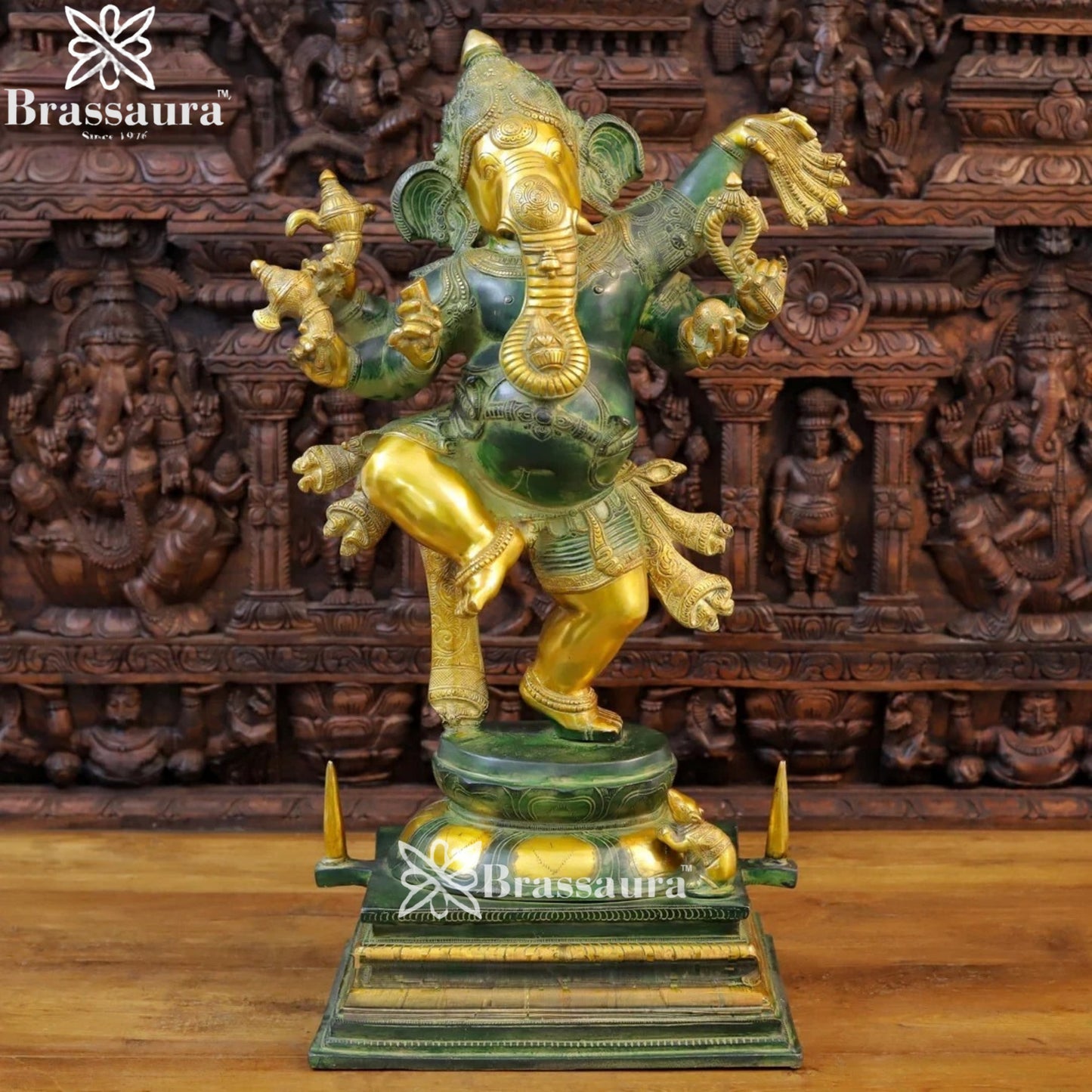 Brass Dancing Ganesha Weight 35.2 Kg & Height 30 Inch