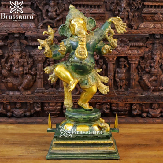 Brass Dancing Ganesha Weight 35.2 Kg & Height 30 Inch