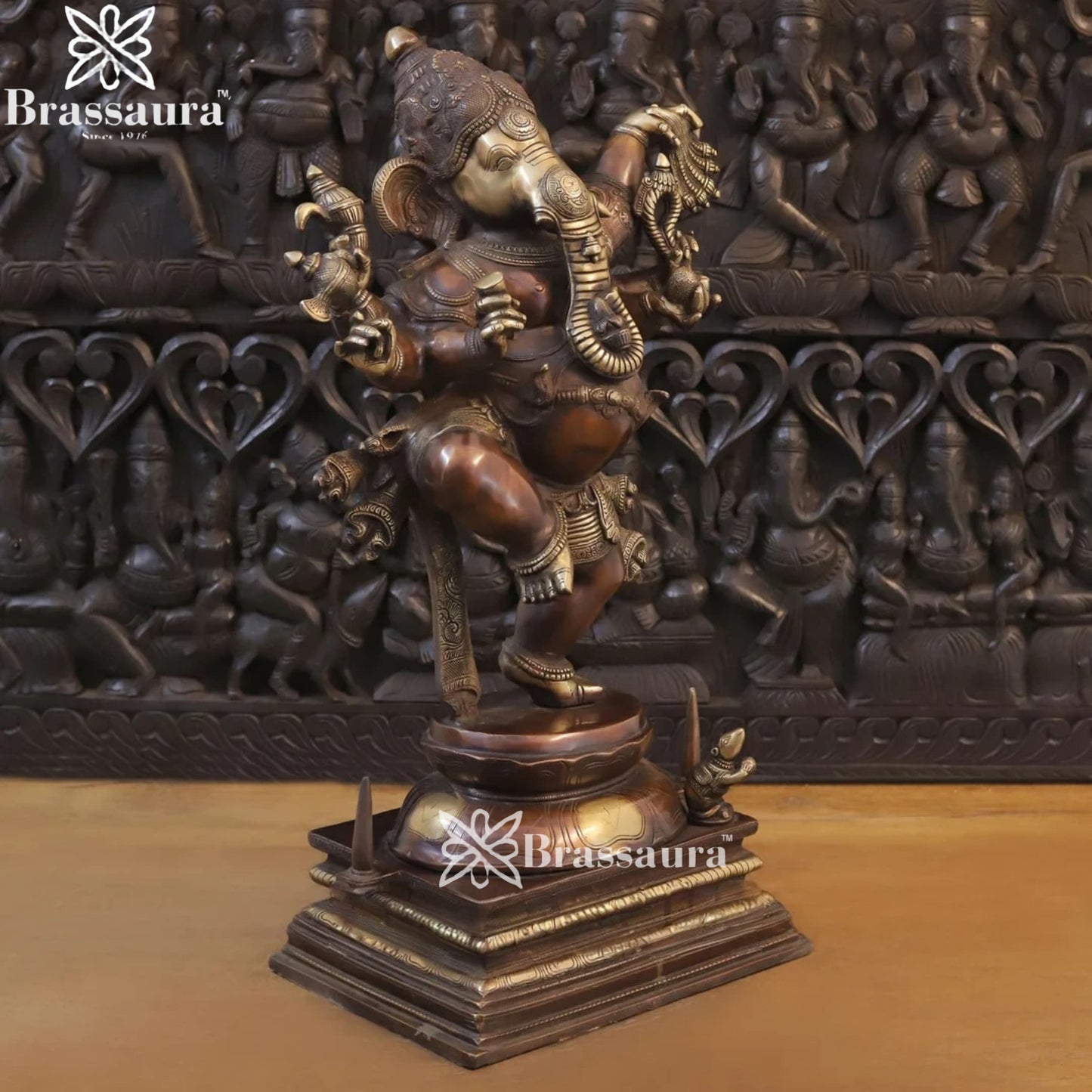 Brass Dancing Ganesha Weight 34.6 Kg & Height 30 Inch
