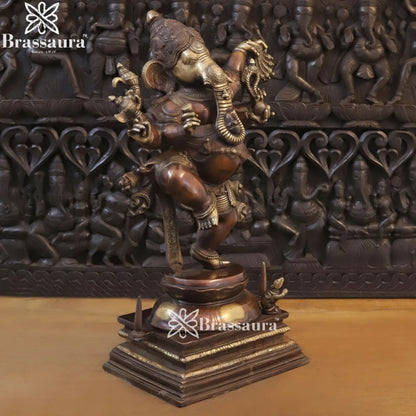 Brass Dancing Ganesha Weight 34.6 Kg & Height 30 Inch