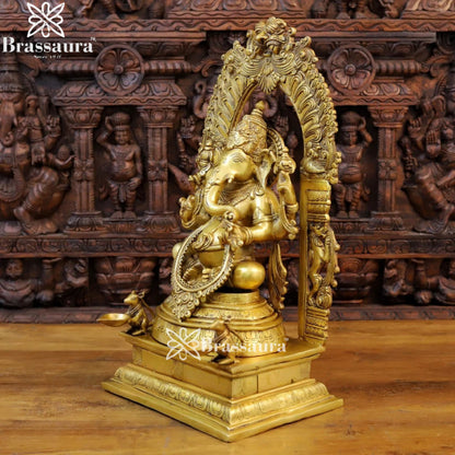 Brass Ring Ganesha Weight 24.42 Kg & Height 24 Inch