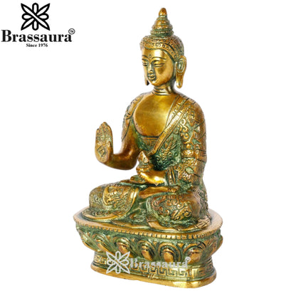 Brass Blessing Buddha Weight 1 kg & Height 7 Inch
